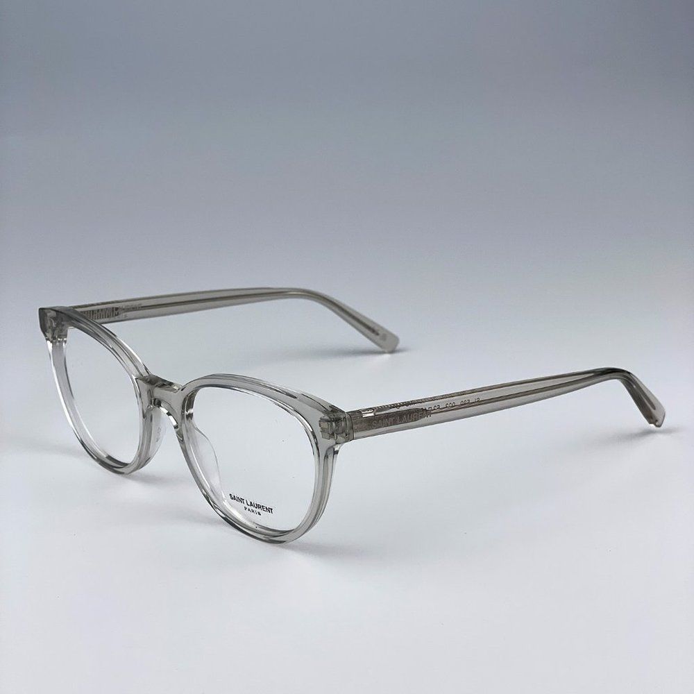 Saint Laurent SL589 003 Eyeglasses Beige Clear Oval Women - Picture 8 of 12